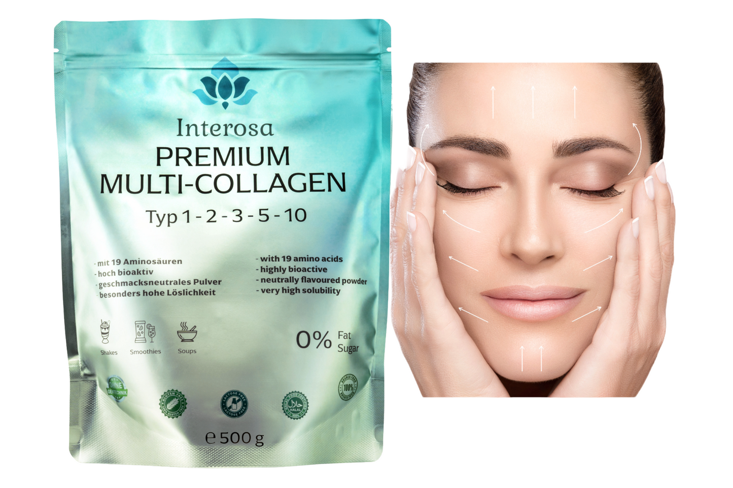 INTEROSA Premium Multi-Collagen Pulver 500g